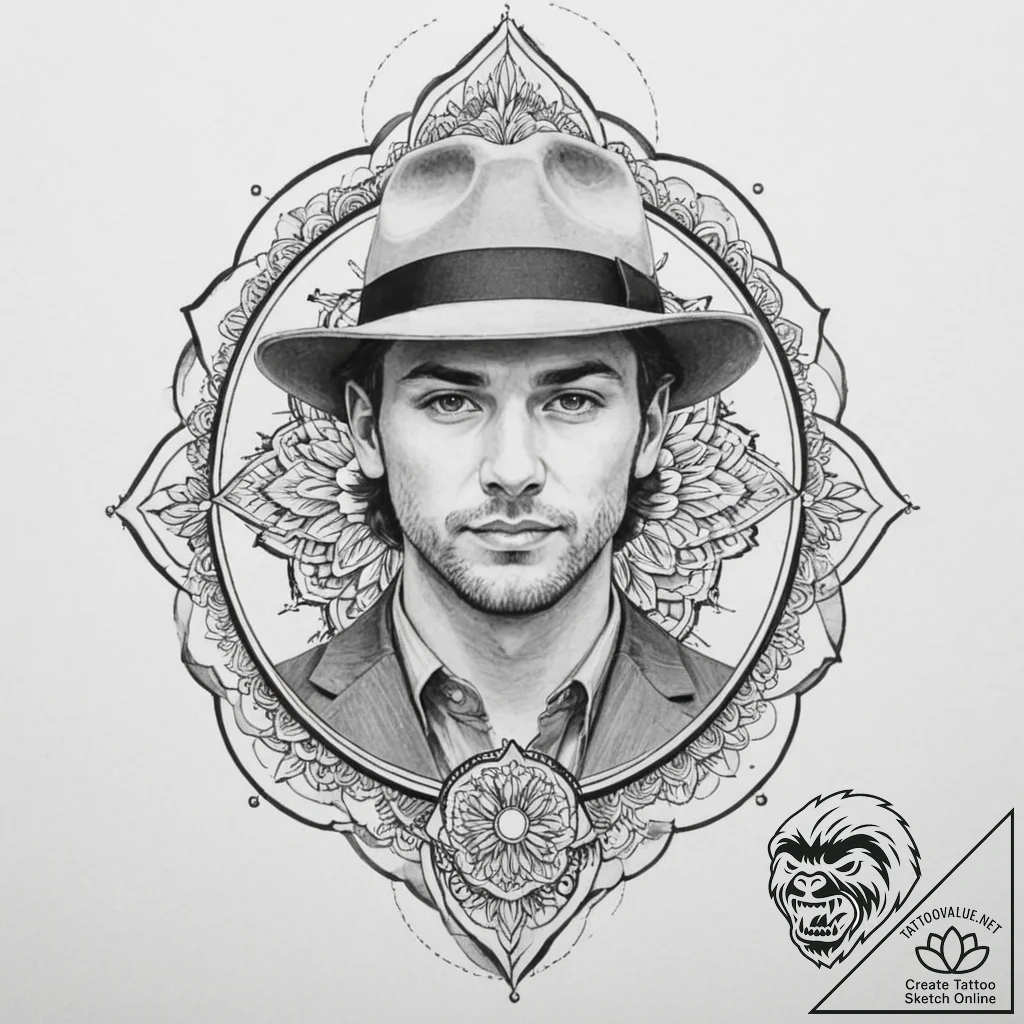 A trash polka portrait of joe miller from the... - tattoo sketch (№1751343588_0, 01.07.2025 04:19) — tattoovalue.net
