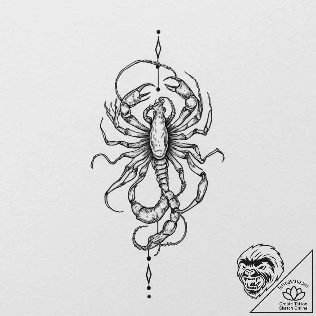 Scorpio, tattoo flash sheet design, soft whip... - tattoo sketch (№1751343911_0, 01.07.2025 04:25) — tattoovalue.net