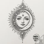 Sun and moon, ink illustration for tattoo, dy… – tattoo sketch (№1751344147_0, 01.07.2025 04:29) — tattoovalue.net