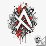 A minimalist tattoo of the nerv logo,, concep… – tattoo sketch (№1751344383_0, 01.07.2025 04:33) — tattoovalue.net