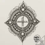 A linework tattoo of the four elemental stone… – tattoo sketch (№1751344618_0, 01.07.2025 04:36) — tattoovalue.net
