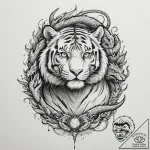 Tiger and dragon, ink illustration for tattoo… – tattoo sketch (№1751344942_0, 01.07.2025 04:42) — tattoovalue.net