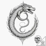 Jörmungandr biting its own tail (is there as… – tattoo sketch (№1751345263_0, 01.07.2025 04:47) — tattoovalue.net