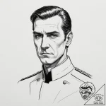 A graphic novel style portrait of grand admir… – tattoo sketch (№1751345499_0, 01.07.2025 04:51) — tattoovalue.net