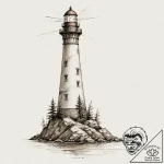 Lighthouse, concept art for tattoo, masterpie… – tattoo sketch (№1751346223_0, 01.07.2025 05:03) — tattoovalue.net