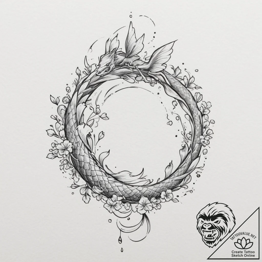 A sketch of tinkerbell, leaving a trail of pi... - tattoo sketch (№1751346301_0, 01.07.2025 05:05) — tattoovalue.net