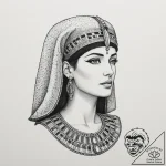 Cleopatra, artistic tattoo sketch, minimalist… – tattoo sketch (№1751347015_0, 01.07.2025 05:16) — tattoovalue.net