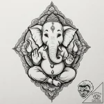 Ganesha, tattoo drawing outline, minimalist a… – tattoo sketch (№1751347094_0, 01.07.2025 05:18) — tattoovalue.net
