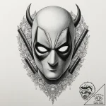 A minimalist tattoo of the deadpool mask eyes… – tattoo sketch (№1751347258_0, 01.07.2025 05:20) — tattoovalue.net
