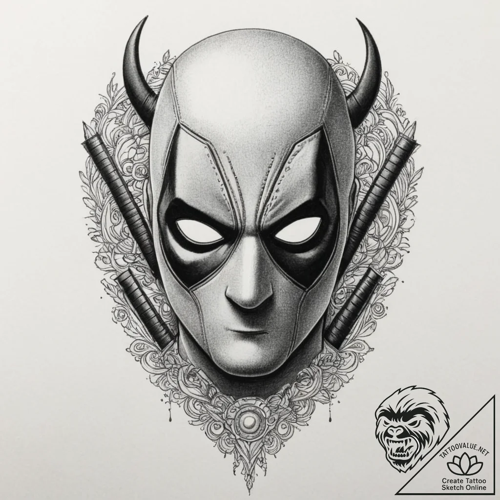 A minimalist tattoo of the deadpool mask eyes... - tattoo sketch (№1751347258_0, 01.07.2025 05:20) — tattoovalue.net