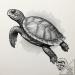 Turtle, tattoo sketch design, aesthetically p… – tattoo sketch (№1751347731_0, 01.07.2025 05:28) — tattoovalue.net