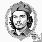 Che guevara, artistic tattoo sketch, bold out… – tattoo sketch (№1751347975_0, 01.07.2025 05:32) — tattoovalue.net