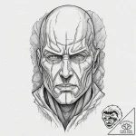 The colossal titan peeking over a wall, tatto… – tattoo sketch (№1751349086_0, 01.07.2025 05:51) — tattoovalue.net