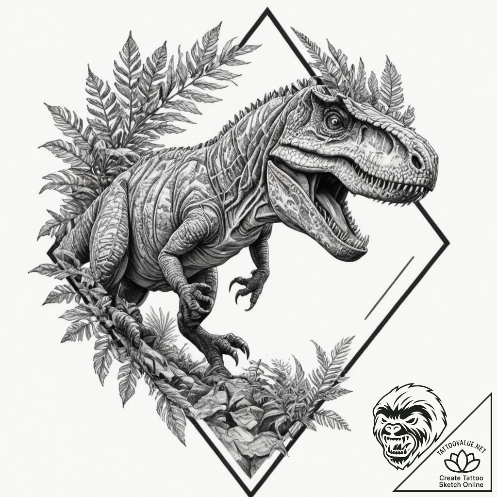 150. (jurassic park) a watercolor sketch of a... - tattoo sketch (№1751349164_0, 01.07.2025 05:52) — tattoovalue.net