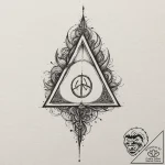 A beautiful linework tattoo of the deathly ha… – tattoo sketch (№1751349487_0, 01.07.2025 05:58) — tattoovalue.net