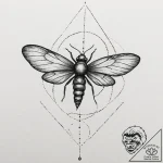 A linework tattoo of the firefly symbol from… – tattoo sketch (№1751349566_0, 01.07.2025 05:59) — tattoovalue.net
