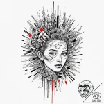Glitch art effect, concept art for tattoo, bl… – tattoo sketch (№1751349645_0, 01.07.2025 06:00) — tattoovalue.net
