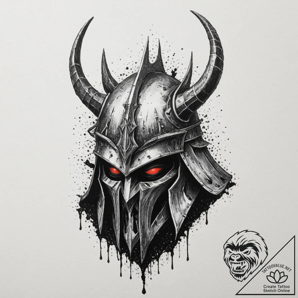 A trash polka design of the witch-king of ang... - tattoo sketch (№1751351363_0, 01.07.2025 06:29) — tattoovalue.net