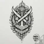 A neo-traditional design of a crysknife, orna… – tattoo sketch (№1751351530_0, 01.07.2025 06:32) — tattoovalue.net