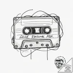 A neo-traditional tattoo of a “awesome mix vo… – tattoo sketch (№1751351846_0, 01.07.2025 06:37) — tattoovalue.net