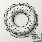 Donut, tattoo drawing outline, subtle drop sh… – tattoo sketch (№1751352415_0, 01.07.2025 06:46) — tattoovalue.net