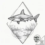 A neo-traditional tattoo of the red shark con… – tattoo sketch (№1751352493_0, 01.07.2025 06:48) — tattoovalue.net