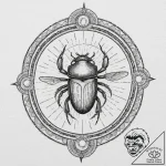 An egyptian scarab pushing the sun (is there,… – tattoo sketch (№1751352650_0, 01.07.2025 06:50) — tattoovalue.net