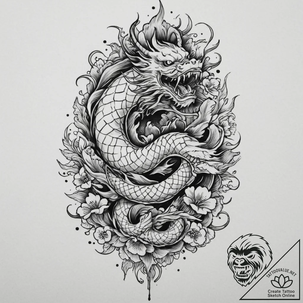 A neo-traditional design of the clock tower,... - tattoo sketch (№1751353210_0, 01.07.2025 07:00) — tattoovalue.net