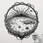 A trash polka design of the sarlacc pit, chao… – tattoo sketch (№1751354168_0, 01.07.2025 07:16) — tattoovalue.net
