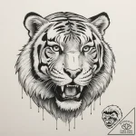 Saber-toothed tiger, concept art for tattoo,… – tattoo sketch (№1751354325_0, 01.07.2025 07:18) — tattoovalue.net