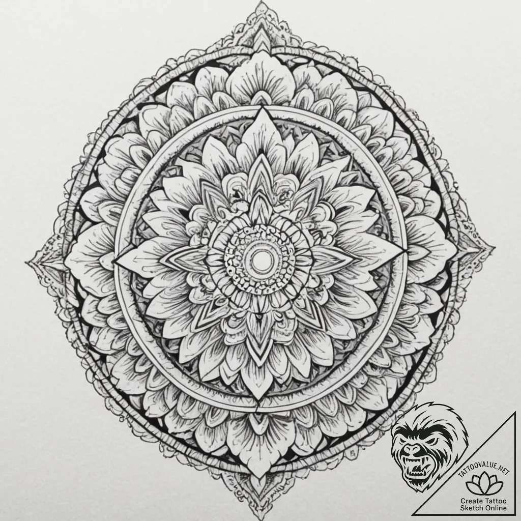 Black hole, tattoo drawing outline, geometric... - tattoo sketch (№1751354490_0, 01.07.2025 07:21) — tattoovalue.net