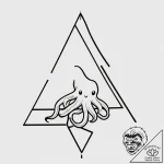 A linework tattoo of the squid game symbols:… – tattoo sketch (№1751355295_0, 01.07.2025 07:34) — tattoovalue.net