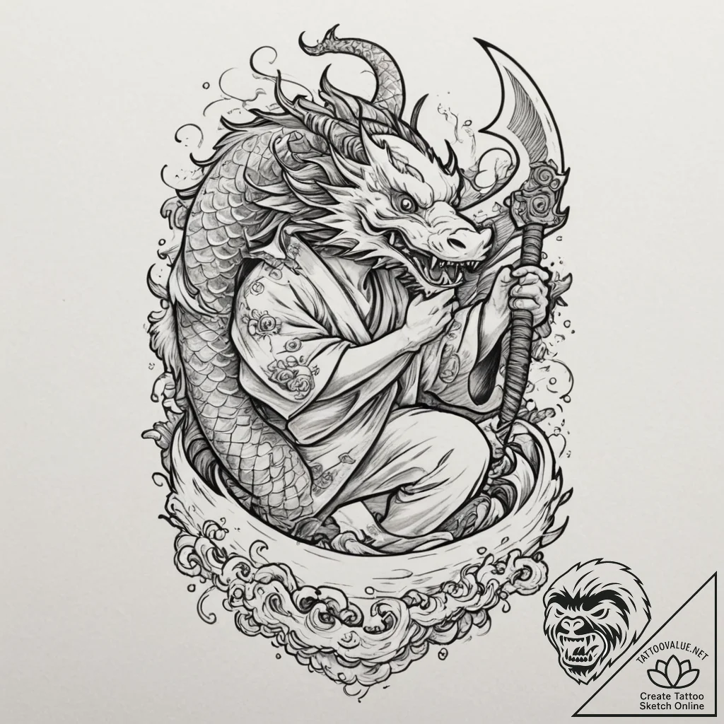A graphic novel style panel of gimli, axe in... - tattoo sketch (№1751356339_0, 01.07.2025 07:52) — tattoovalue.net