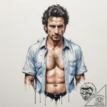 A sketch of dr. ian malcolm, with his iconic… – tattoo sketch (№1751356839_0, 01.07.2025 08:00) — tattoovalue.net