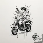 138. (akira) trash polka tattoo of kaneda on… – tattoo sketch (№1751357003_0, 01.07.2025 08:03) — tattoovalue.net