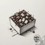 A minimalist tattoo of a box of chocolates fr… – tattoo sketch (№1751357082_0, 01.07.2025 08:04) — tattoovalue.net