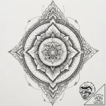 A minimalist tattoo of the needle plunging in… – tattoo sketch (№1751357239_0, 01.07.2025 08:07) — tattoovalue.net