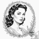 A graphic novel portrait of scarlett o’hara f… – tattoo sketch (№1751357716_0, 01.07.2025 08:15) — tattoovalue.net