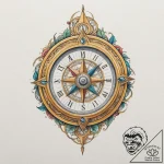 A watercolor sketch of the golden compass (al… – tattoo sketch (№1751357962_0, 01.07.2025 08:19) — tattoovalue.net
