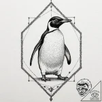 Penguin, tattoo drawing outline, moderately d… – tattoo sketch (№1751358041_0, 01.07.2025 08:20) — tattoovalue.net