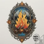 A “bonfire” from dark souls, tattoo sketch de… – tattoo sketch (№1751359633_0, 01.07.2025 08:47) — tattoovalue.net