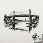 Bridge, tattoo drawing outline, studio lighti… – tattoo sketch (№1751359708_0, 01.07.2025 08:48) — tattoovalue.net