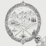 A minimalist tattoo of the path of the fellow… – tattoo sketch (№1751359783_0, 01.07.2025 08:49) — tattoovalue.net