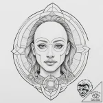 A minimalist tattoo of the “fsociety” mask fr… – tattoo sketch (№1751359858_0, 01.07.2025 08:50) — tattoovalue.net