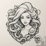 A neo-traditional tattoo of ursula from the l… – tattoo sketch (№1751360687_0, 01.07.2025 09:04) — tattoovalue.net