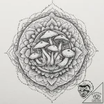 Mushrooms, artistic tattoo sketch, geometric… – tattoo sketch (№1751360840_0, 01.07.2025 09:07) — tattoovalue.net