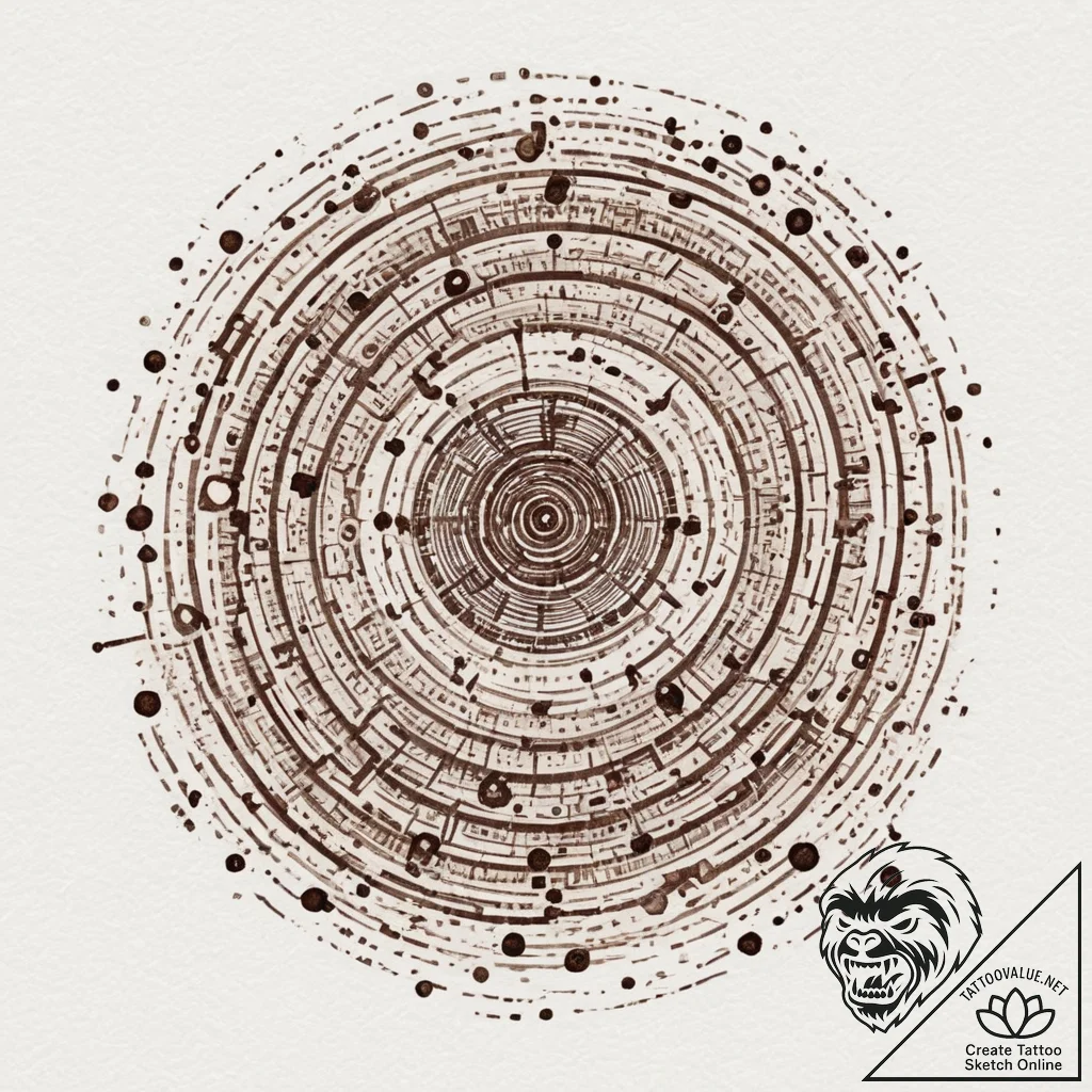 Morse code, tattoo sketch design, sepia tone... - tattoo sketch (№1751361141_0, 01.07.2025 09:12) — tattoovalue.net