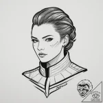 A graphic novel style portrait of commander s… – tattoo sketch (№1751361443_0, 01.07.2025 09:17) — tattoovalue.net