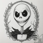 A linework tattoo of jack skellington’s face… – tattoo sketch (№1751361518_0, 01.07.2025 09:18) — tattoovalue.net