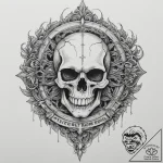 A neo-traditional tattoo of the skull on stun… – tattoo sketch (№1751362122_0, 01.07.2025 09:28) — tattoovalue.net